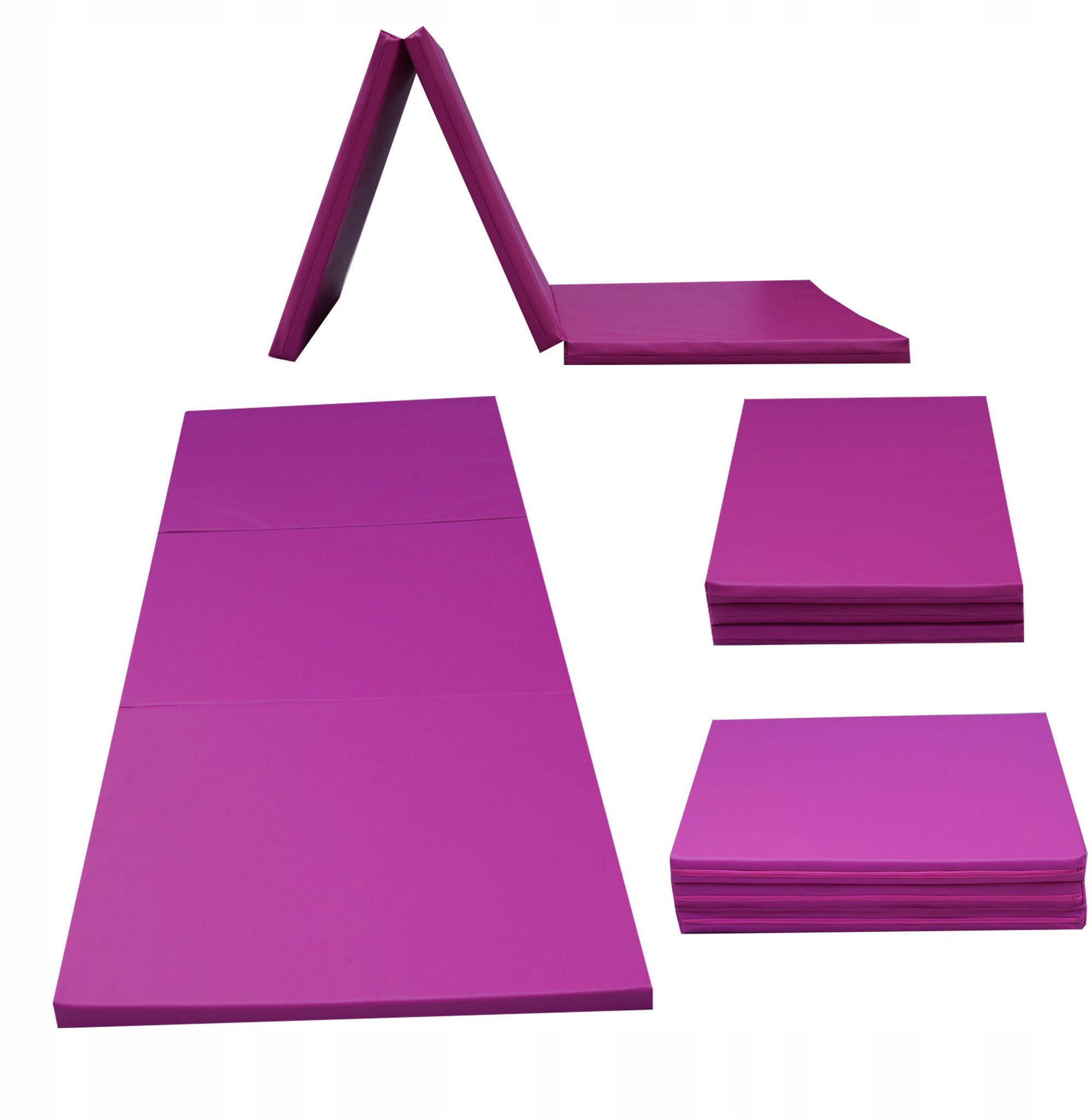 TopKing Skladací gymnastický a rehabilitačný matrac 3-dielny 180 × 60 × 5 cm Ružový