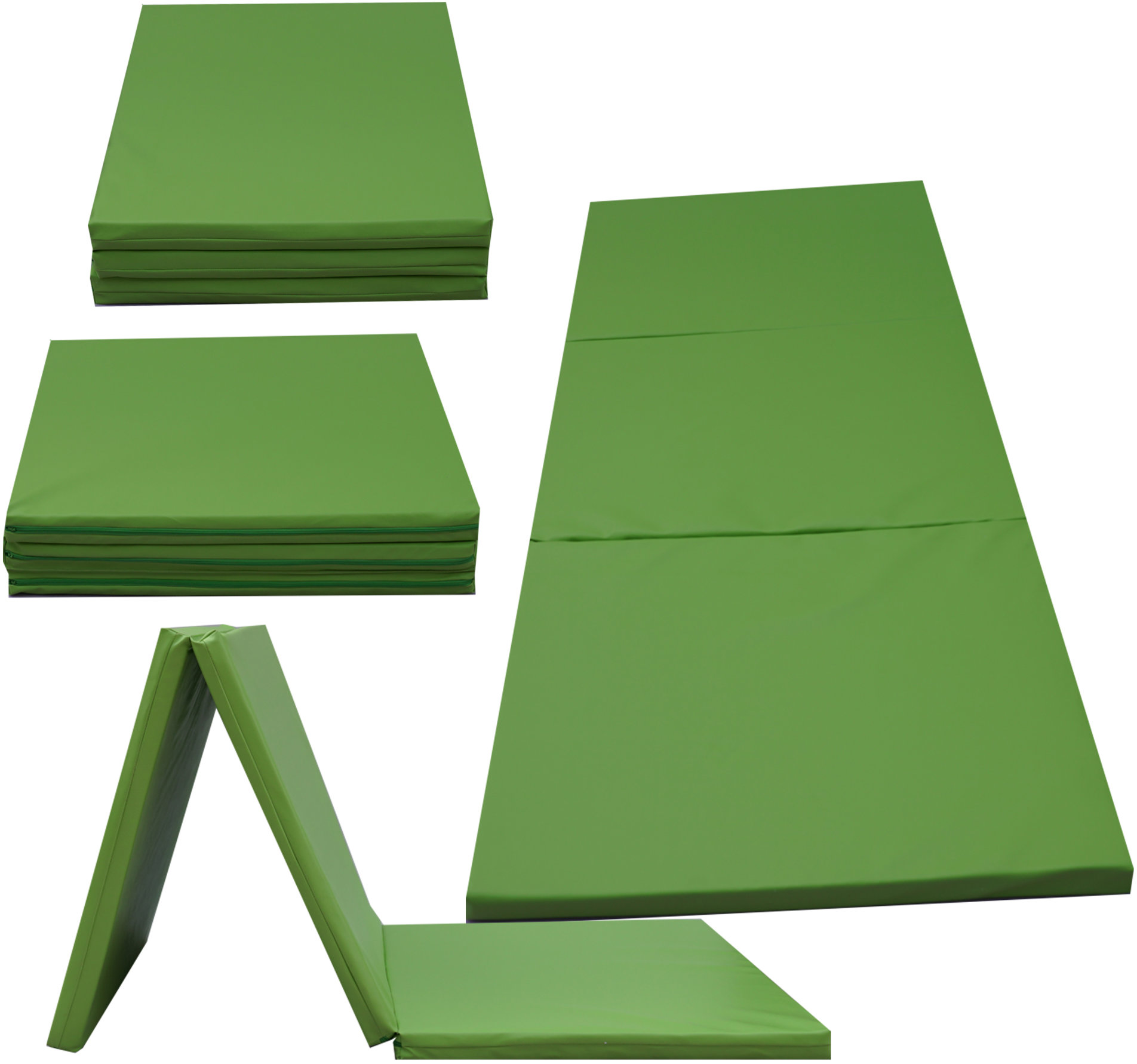 TopKing Skladací gymnastický a rehabilitačný matrac 3-dielny 195 × 85 × 5 cm Limetka