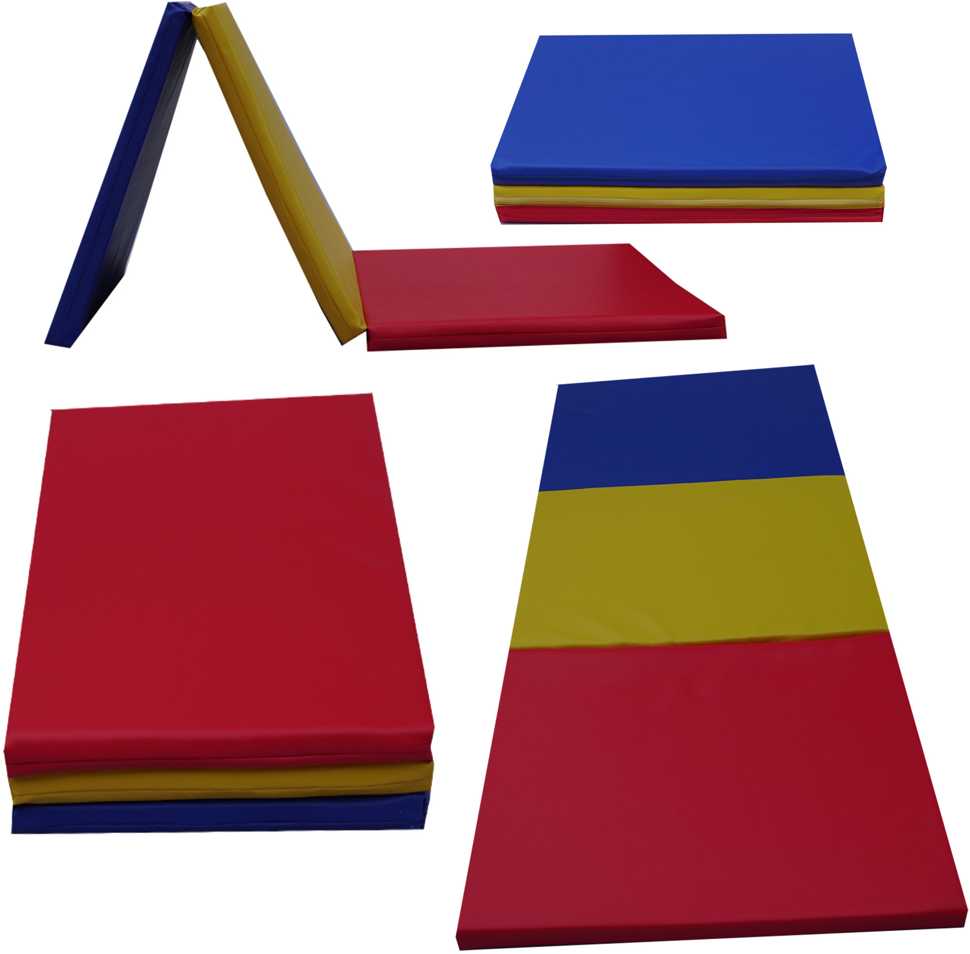 TopKing Skladací gymnastický a rehabilitačný matrac 3-dielny 195 × 85 × 5 cm Trikolora