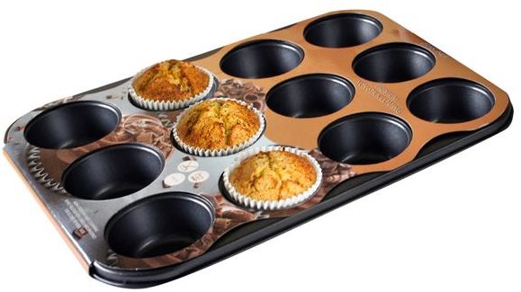 TORO Forma na muffiny, 12 ks, 35 × 26,5 × 3 cm, 0,4 mm