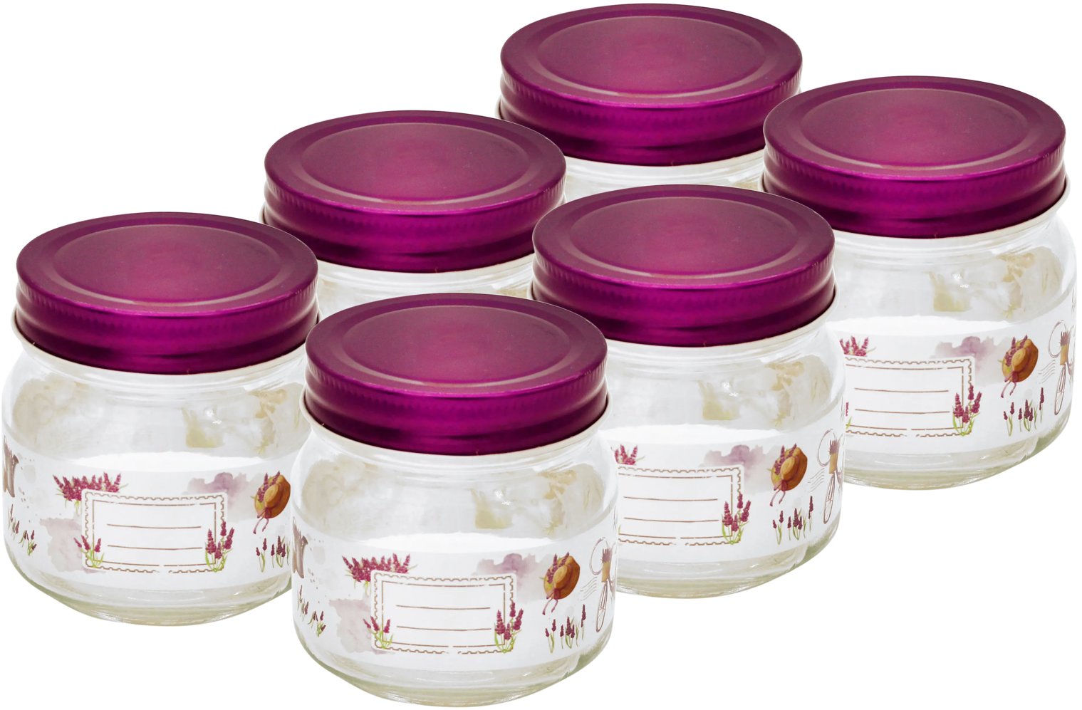 Toro Zavařovací sklenice s víčkem 250 ml 6 ks levandule