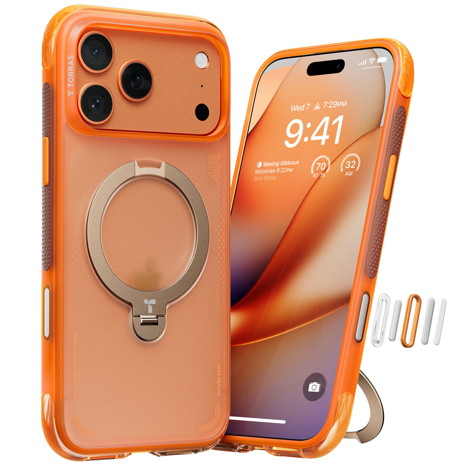Torras Ostand Q3 Air Horizon Orange iPhone 17 Pro Max