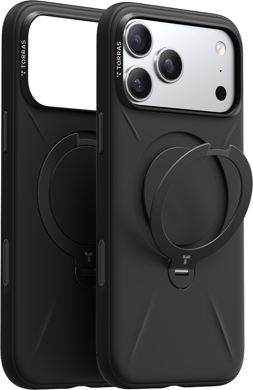 Torras Ostand Q3 Silicone Obsidian Black iPhone 17 Pro