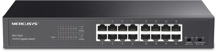Mercusys MS116GS, 16-port, gigabit