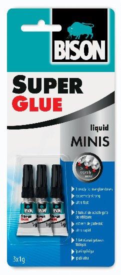 BISON Super Glue Minis 3× 1 g