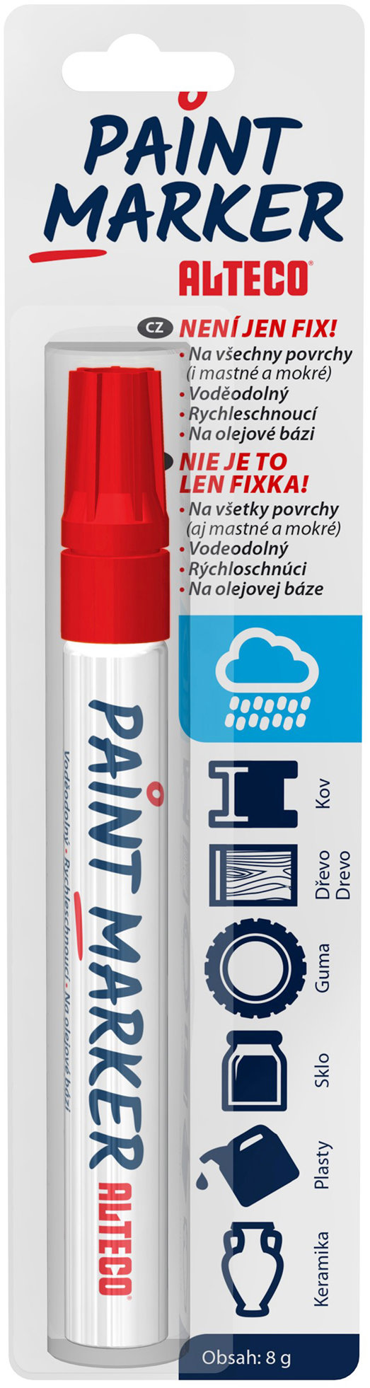 ALTECO Paint Marker červený popisovač