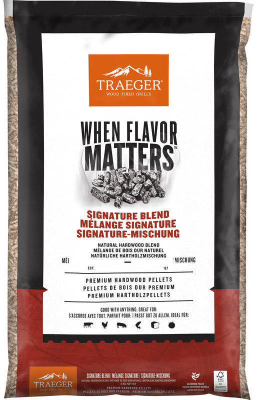 TRAEGER Signature Blend Pellets – Jelša + Javor + Čerešňa 9 kg