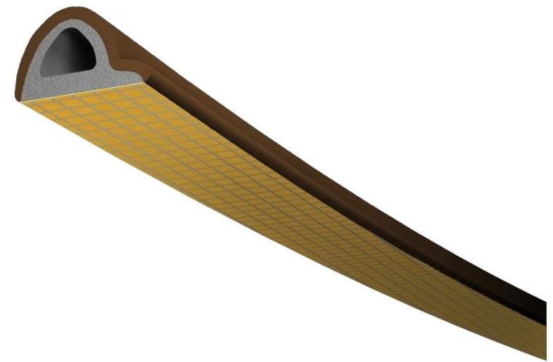 Trelleborg tesnenie TLT do okien a dverí, profil P 6 H, 9 × 5,5 mm, hnedé, 2 × 3 m