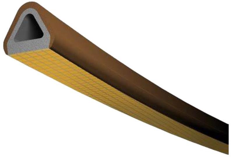 Trelleborg tesnenie TLT do okien a dverí, profil D 6 H, 9 × 8 mm, hnedé, 2 × 3 m