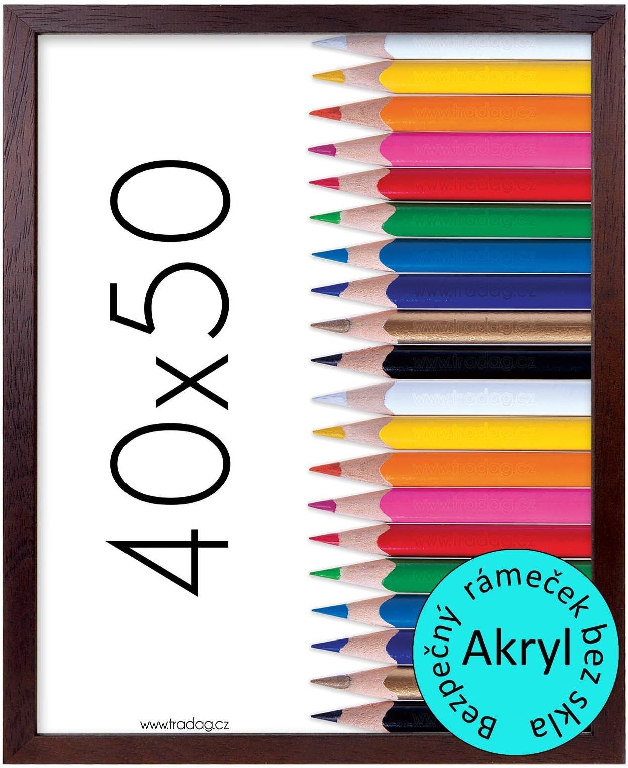 TRADAG Fotorámik 40 × 50 cm, hnedý