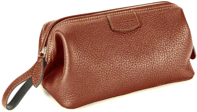Truefitt & Hill Havana Gentleman's Washbag, kožená kozmetická taška hnedá