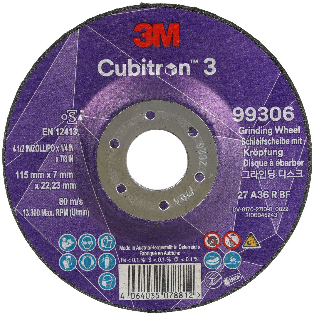 3M Cubitron 3 Brúsny kotúč, rozmer 115 × 7 mm, 99306