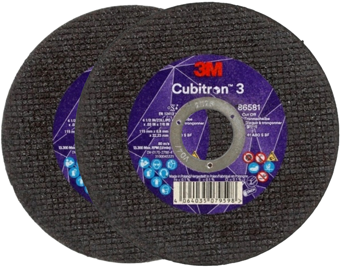 3M Cubitron 3 Rezný kotúč, rozmer 115 × 0,8 mm, 2 ks, 86581