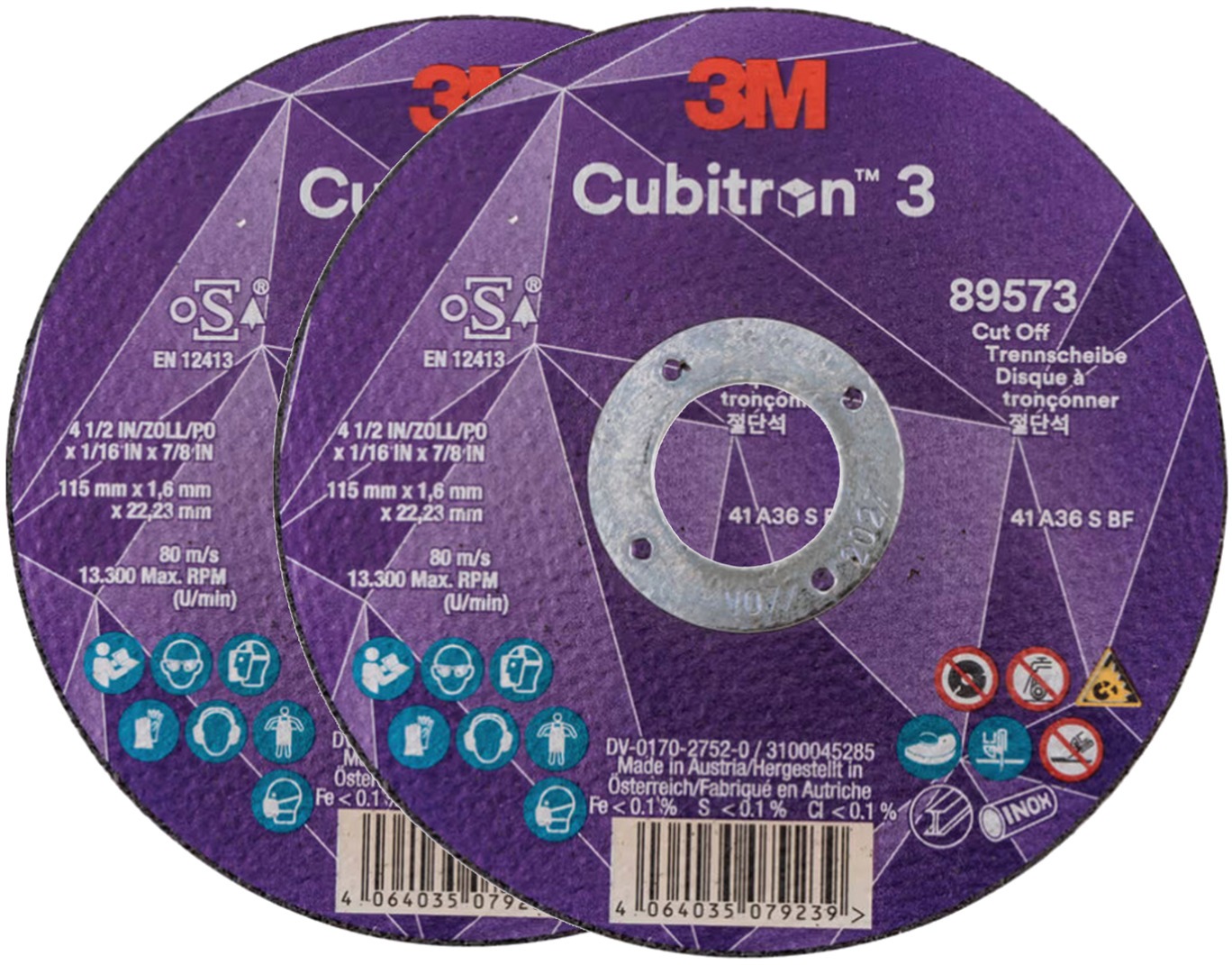 3M Cubitron 3 Rezný kotúč, rozmer 115 × 1,6 mm, 2 ks, 89573