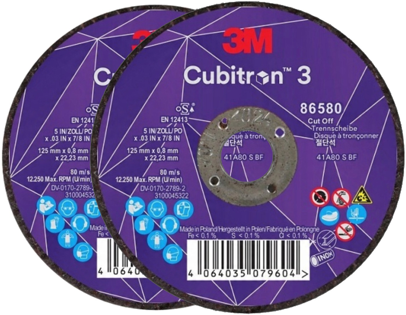 3M Cubitron 3 Rezný kotúč, rozmer 125 × 0,8 mm, 2 ks, 86580