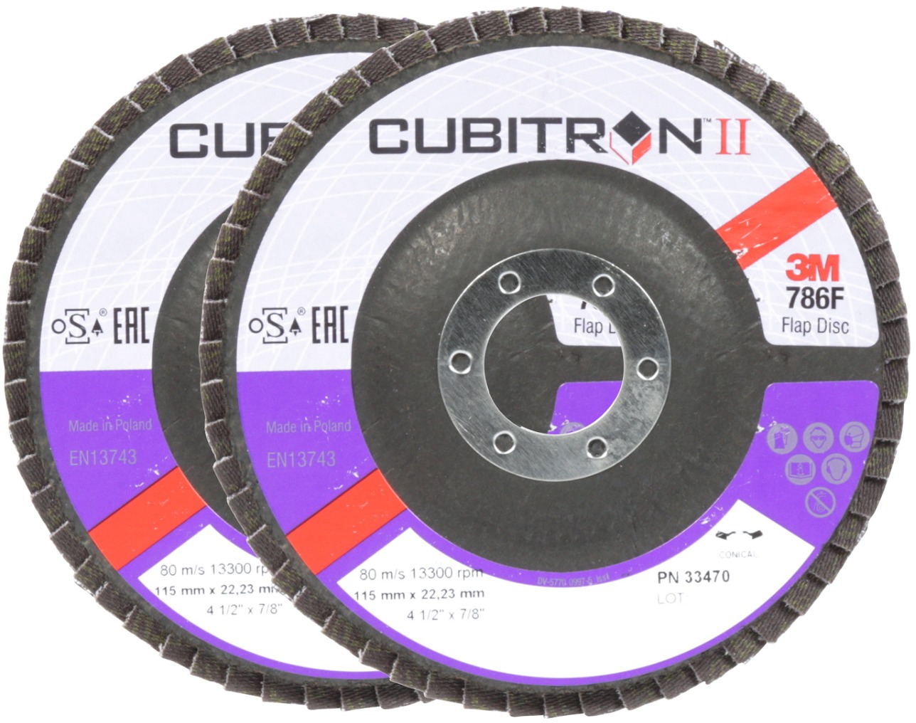 3M Cubitron II Lamelový kotúč, priemer 115 mm, zrnitosť 40+, 2 ks