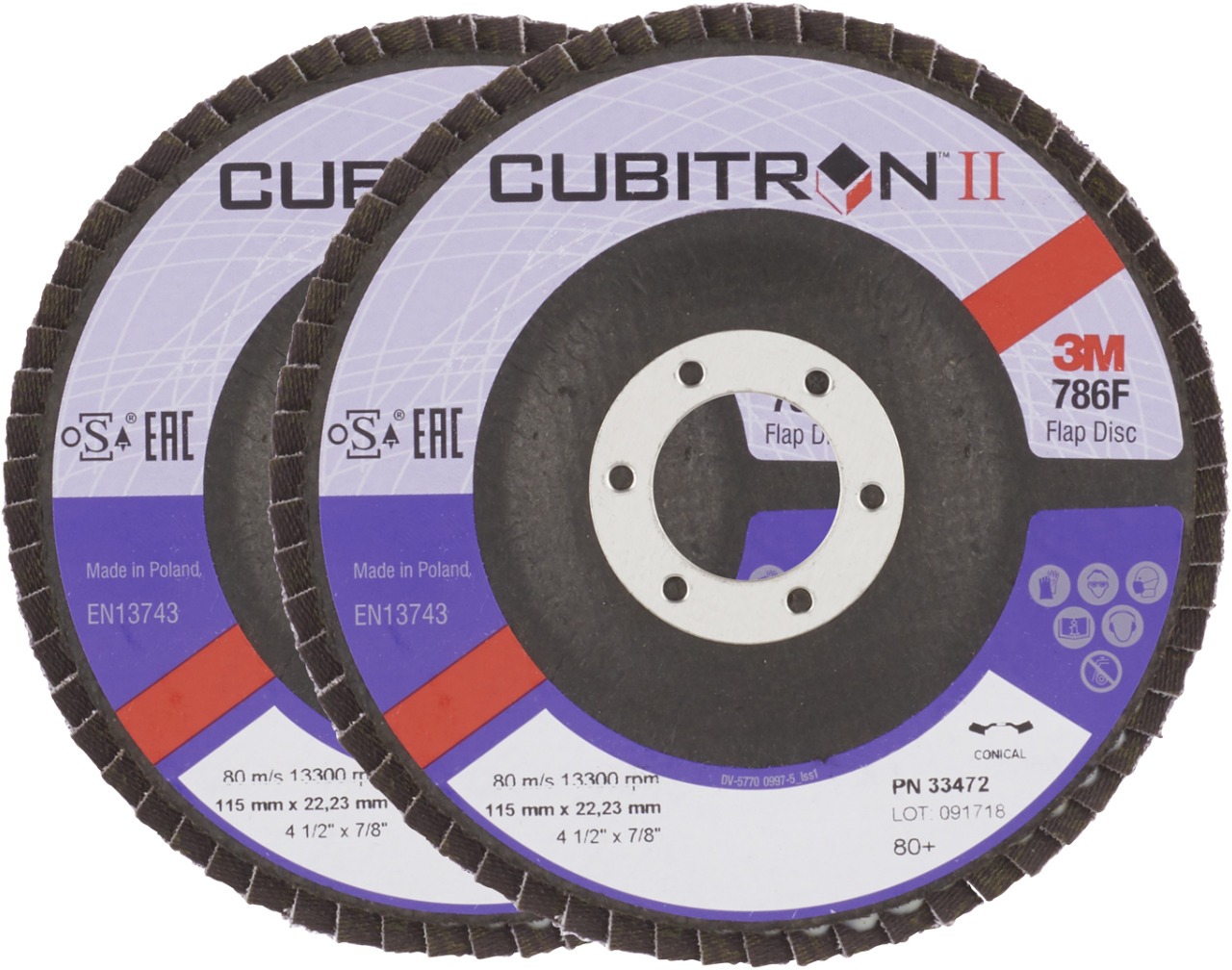 3M Cubitron II Lamelový kotúč, priemer 115 mm, zrnitosť 80+, 2 ks