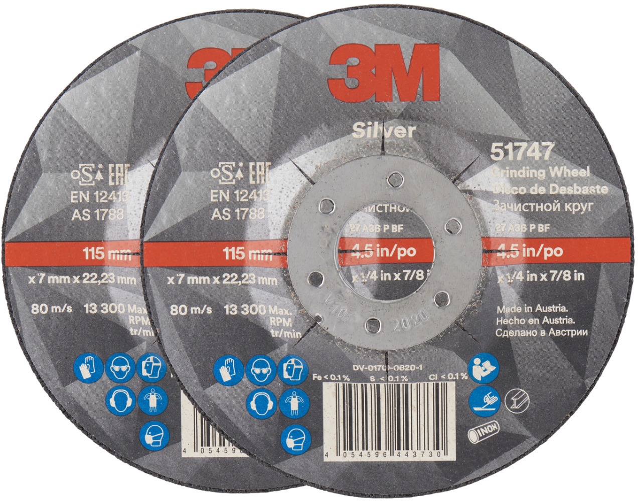 3M Silver Brúsny kotúč, T27, rozmer 115 × 7 mm, 2 ks, 51747