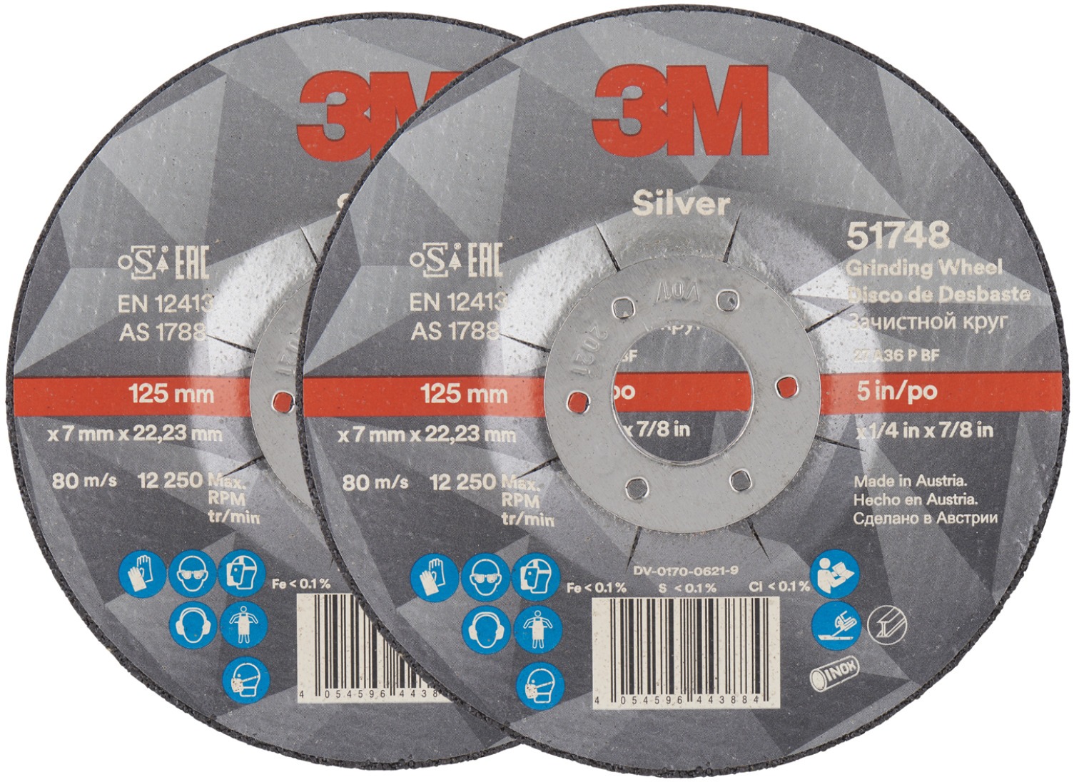 3M Silver Brúsny kotúč, T27, rozmer 125 × 7 mm, 2 ks, 51748