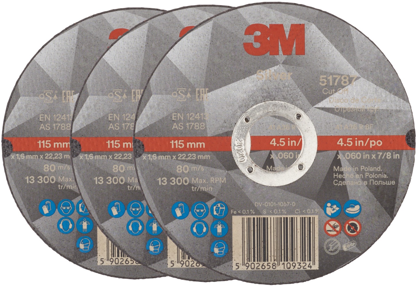 3M Silver Rezný kotúč, rozmer 115 × 1,6 mm, 3 ks