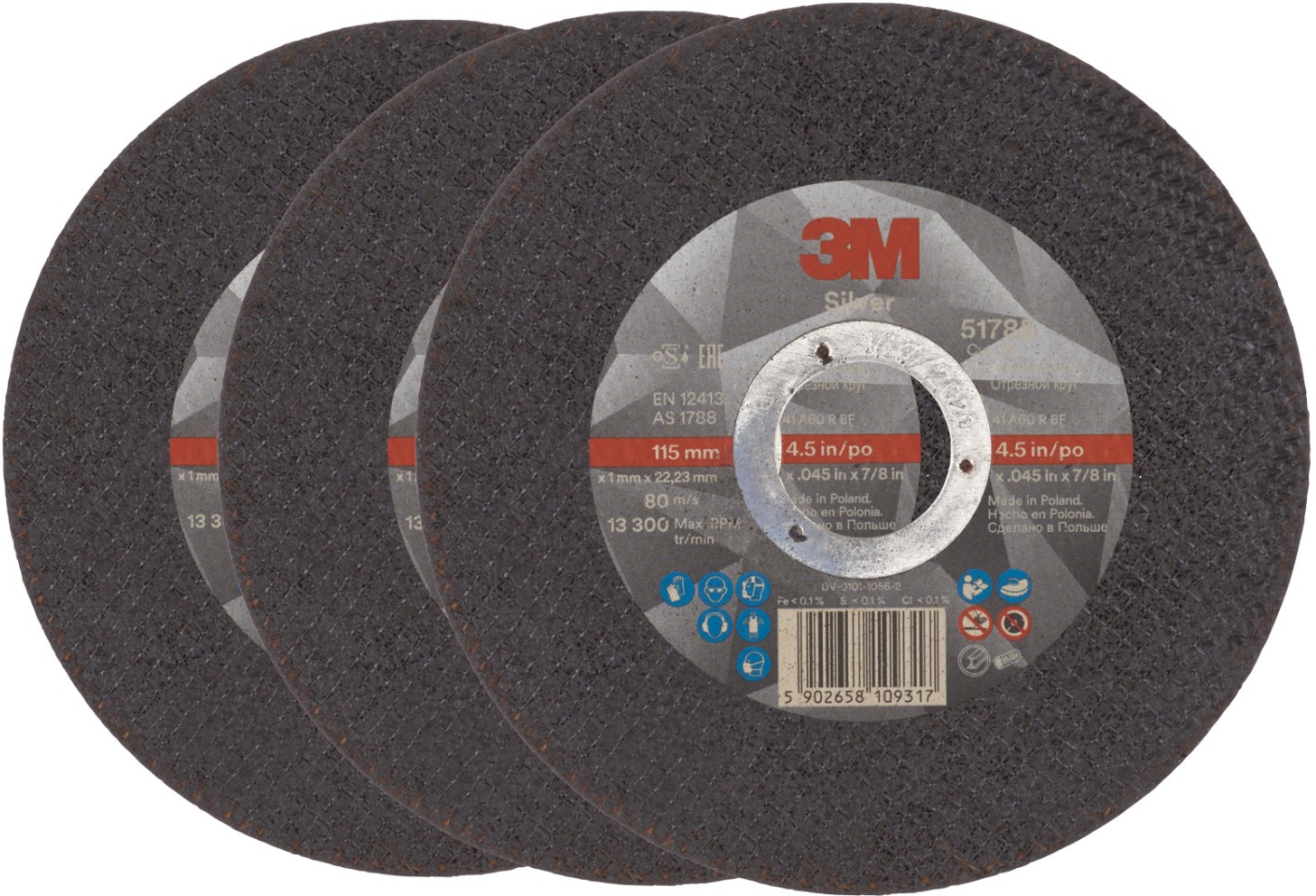 3M Silver Rezný kotúč, T41, rozmer 115 × 1 mm, 3 ks, 51785