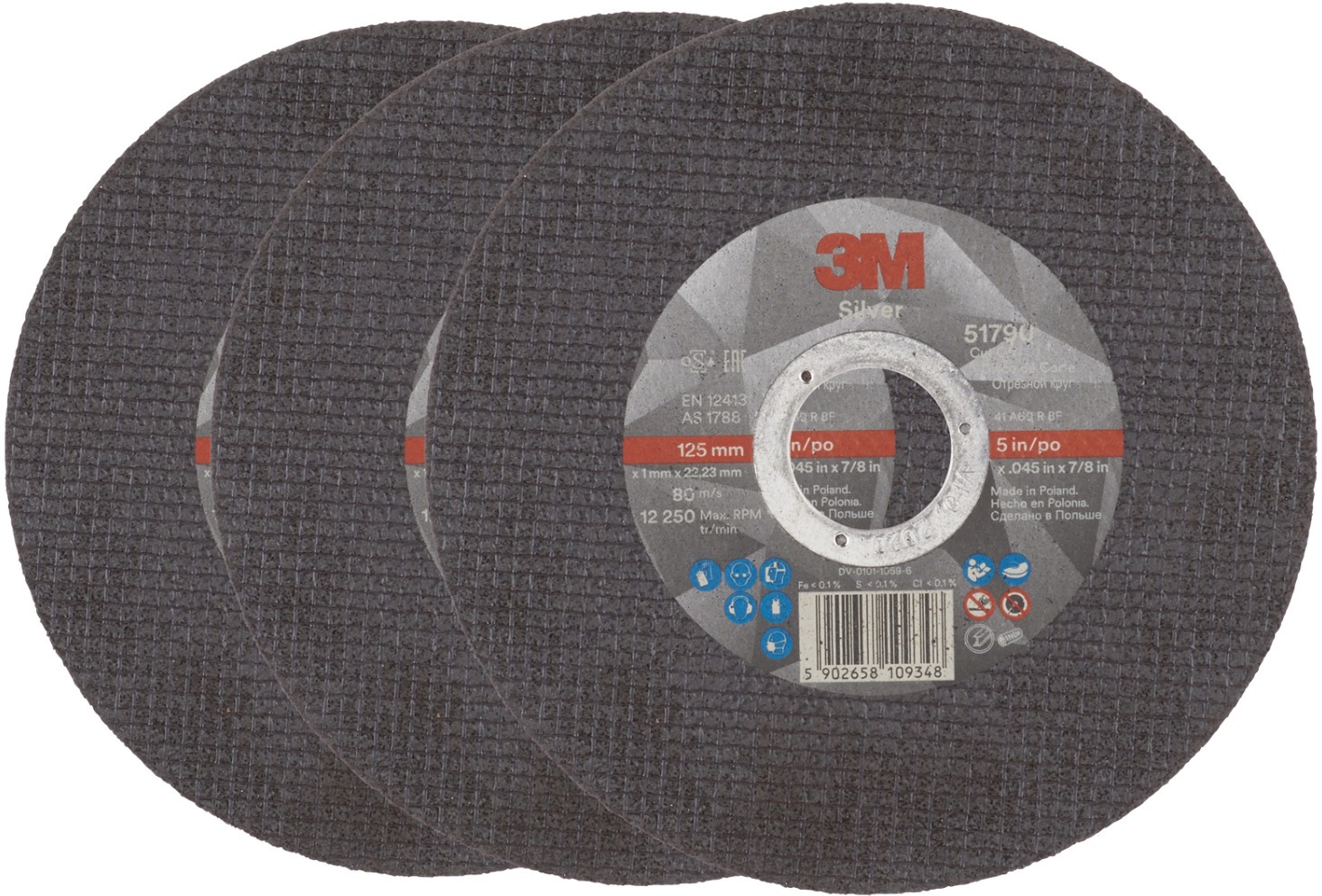 3M Silver Rezný kotúč, T41, rozmer 125 × 1 mm, 3 ks, 51790