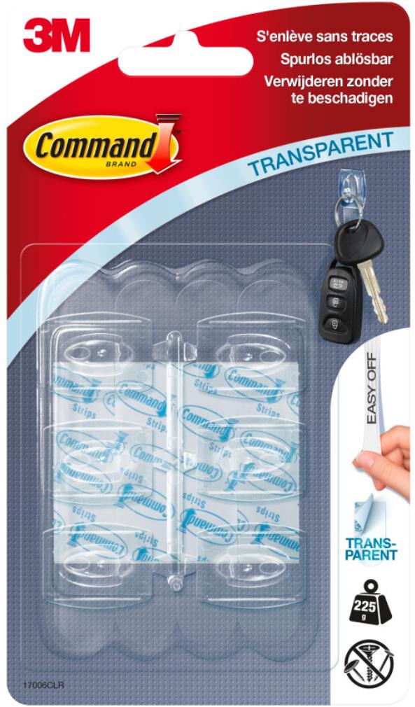 3M Command™ číre samolepiace plastové háčiky, mini vyhotovenie, nosnosť 225 g, 6 ks