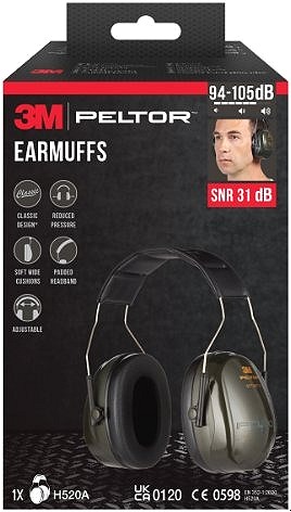 3M Peltor Chrániče sluchu zelené H520A-1