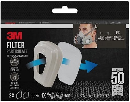 3M Filtre na častice P3 a držiak filtra 501 5935-1