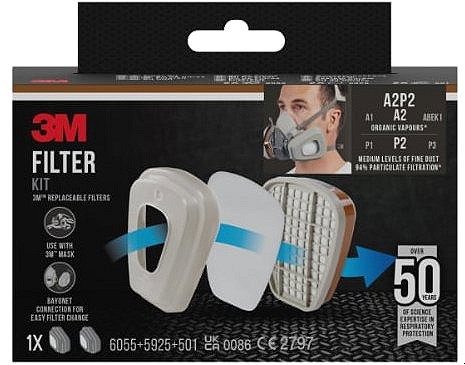 3M A2P2 Filtre na organické pary a častice 6002-1