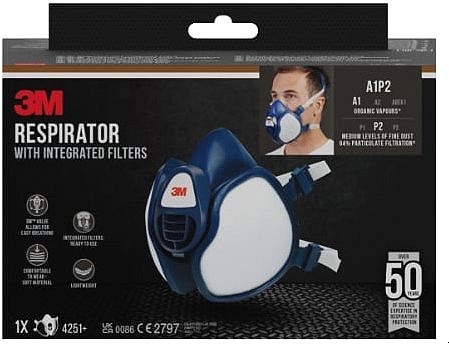 3M Polomaska s integrovanými filtrami FFA1P2R D 4251-1