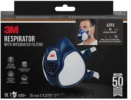 3M Polomaska s integrovanými filtrami FFA2P3R D 4255-1