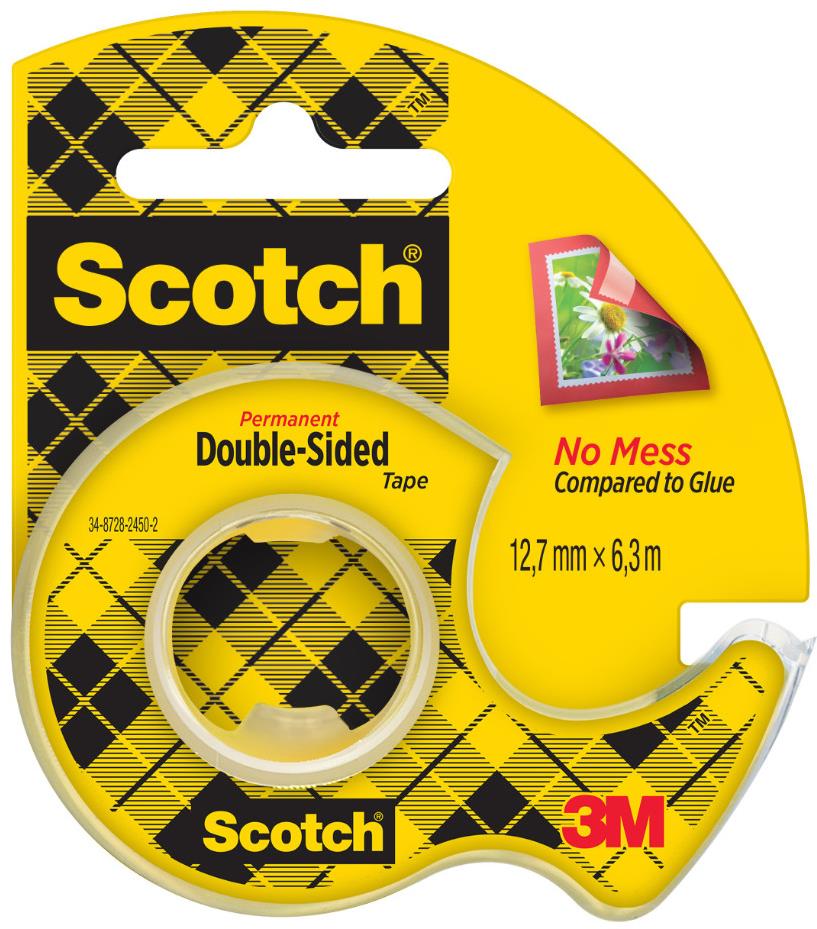3M Scotch® – Obojstranná lepiaca páska v zásobníku, 12 mm × 6,3 m