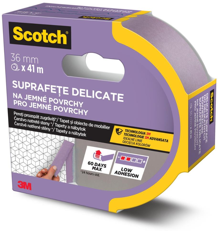 3M™ Scotch™ univerzálna maskovacia páska 36 mm × 41 m, vyhotovenie 2080 – na jemné povrchy