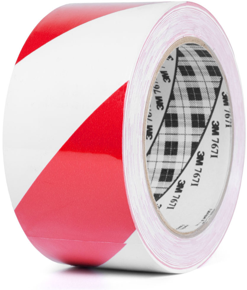 3M označovacia PVC lepiaca páska na bezpečnostné značenie 766i, 50 mm × 33 m, červeno-biela