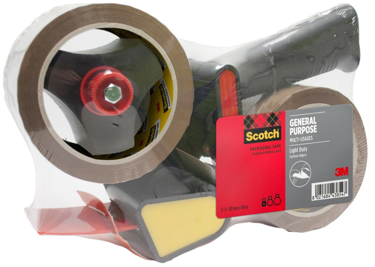 3M Scotch® odvíjač baliacej pásky + 2 rolky Scotch® univerzálnej pásky 50 mm × 66 m