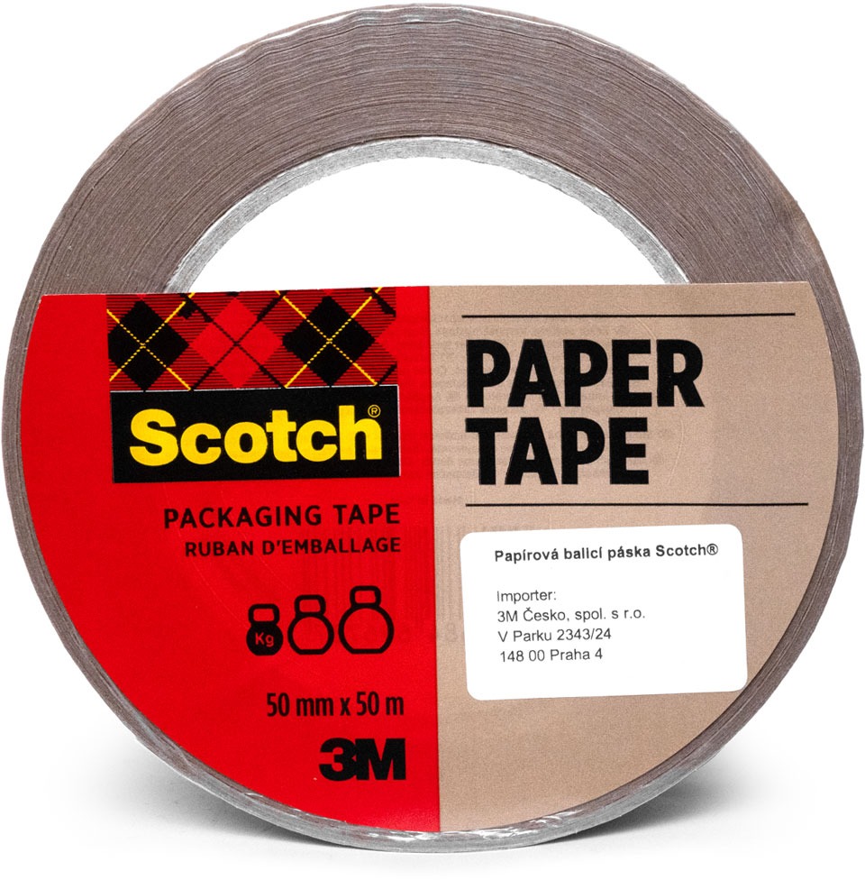 3M™ Scotch® papierová baliaca páska hnedá, 50 mm × 50 m