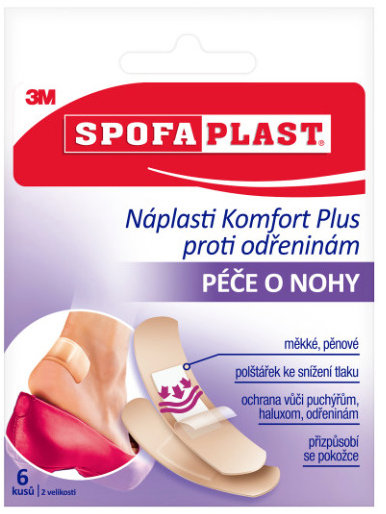3M Spofaplast Komfort Plus náplasti proti odreninám 187, 72 mm × 25 mm, 6 ks