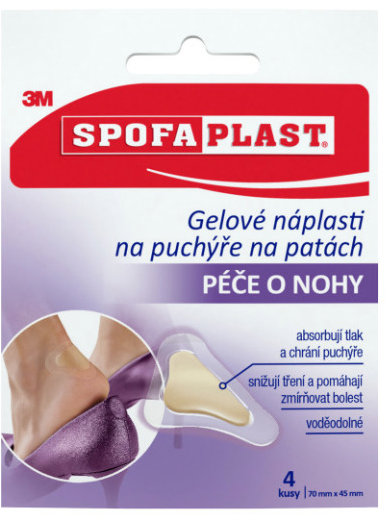 3M Spofaplast Gélové náplasti na pľuzgiere na pätách 912N, 70 mm × 45 mm, 4 ks