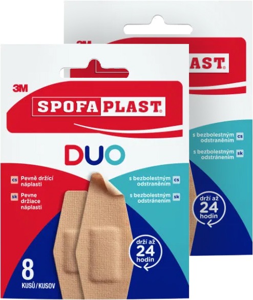 3M Spofaplast Duo náplasti, mix rôznych druhov, balenie 2× 8 ks