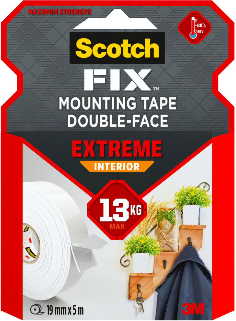 3M Scotch-FIX™ Obojstranná extrémna interiérová montážna páska PGS05-1950-P, 19 mm × 5 m