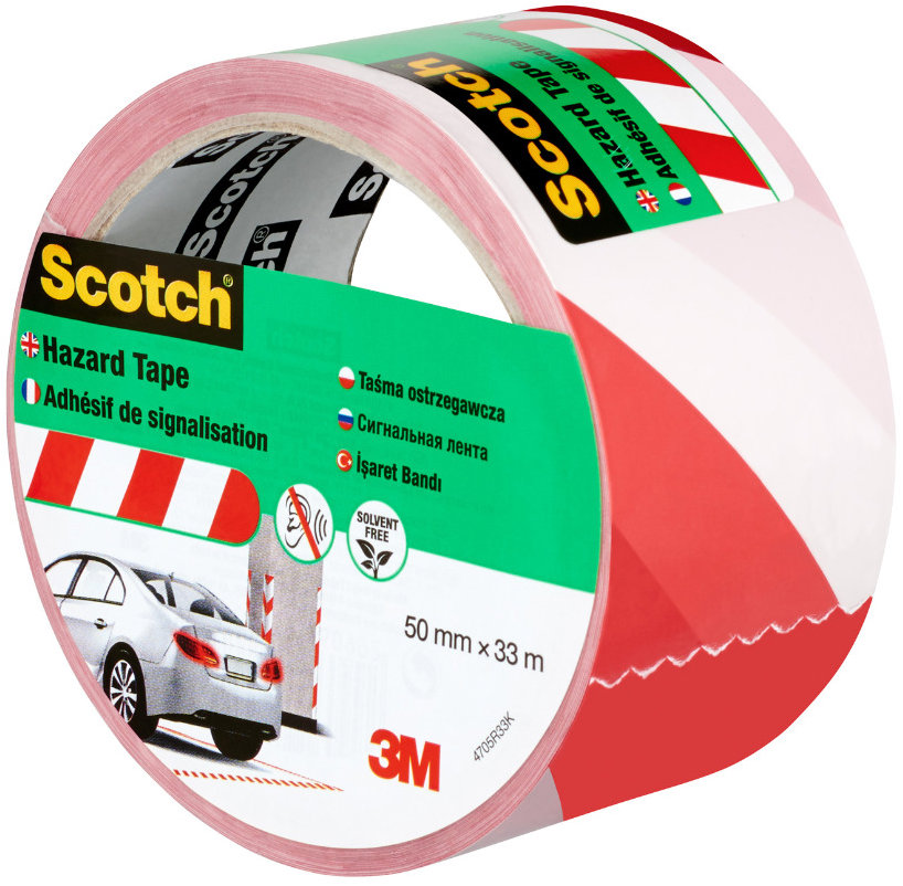 Scotch Lepiaca páska na bezpečnostné označenie, 50 mm × 33 m, červeno-biela