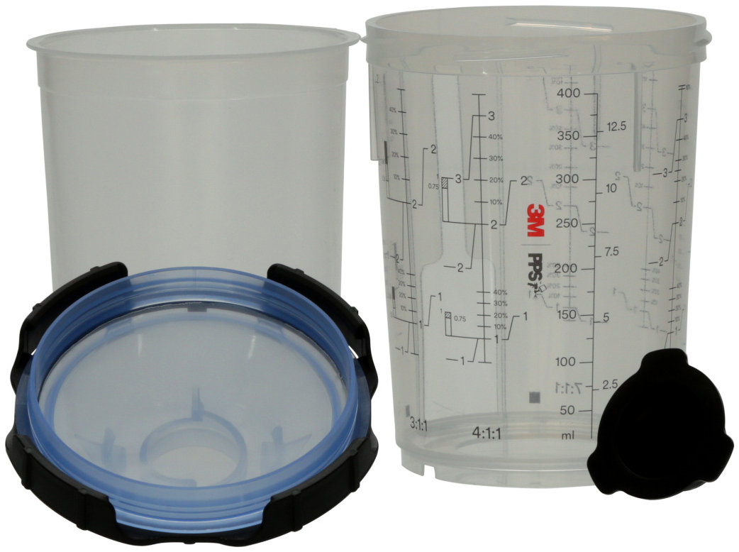 3M Téglik na miešanie farby, systém s PPS™ 2.0, 400 ml, 125 µ, súprava 50 ks vr. viečok