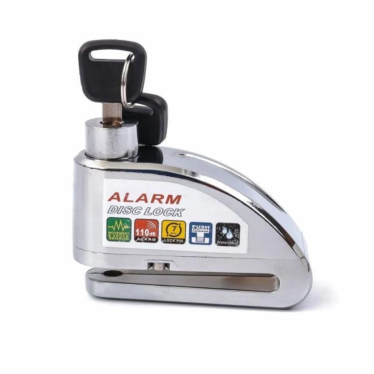 TXR Zámok na motorku s alarmom 110db TXR chróm