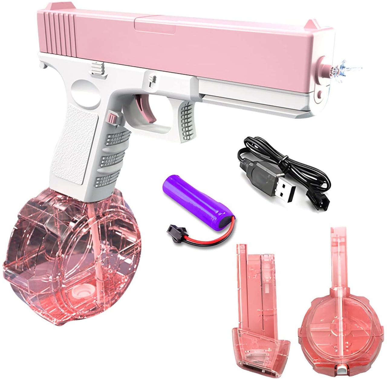 Toybit Automatická vodná pištoľ Spray so zásobníkmi, ružová