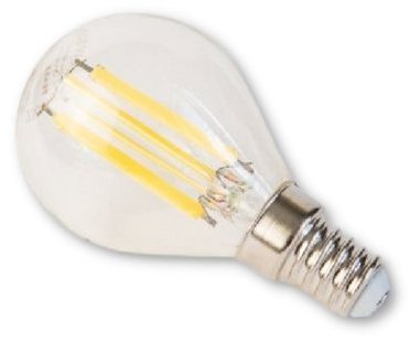 Tesla Miniglobe FILAMENT RETRO E14, 4W, 230V, 470lm, 25 000h, 4000K denná biela, 360st, číra