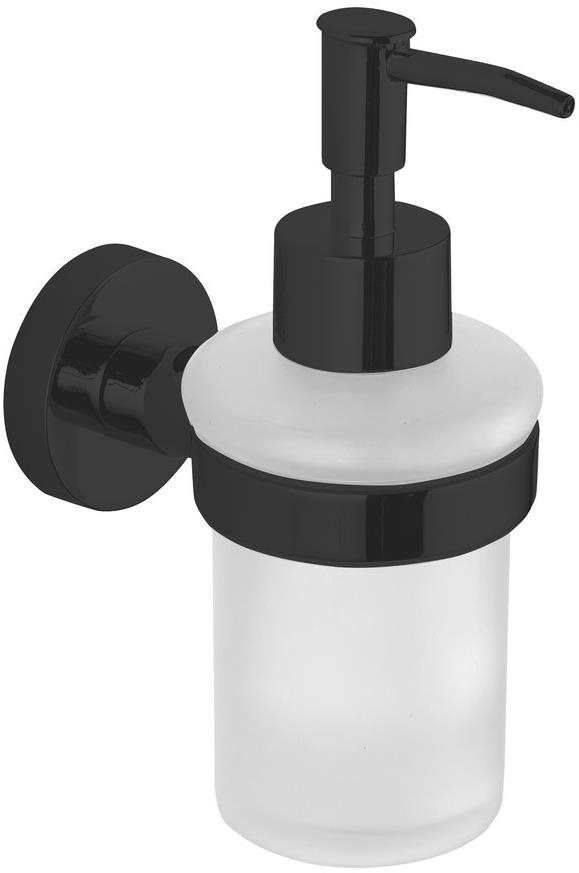 AQUALINE SAMBA dávkovač mydla 150 ml, mliečne sklo, čierny SB219
