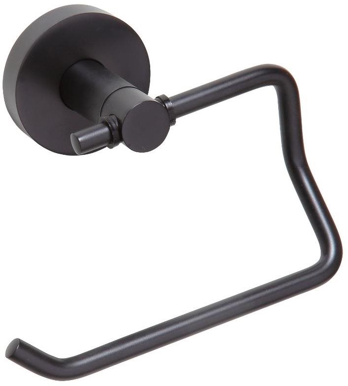 SAPHO X-ROUND BLACK držiak toaletného papiera bez krytu, čierny