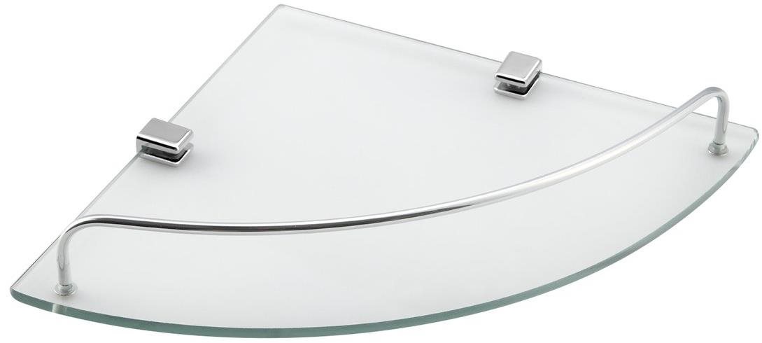 AQUALINE RUMBA sklenená rohová polica 250 × 42 × 250 mm, číre sklo