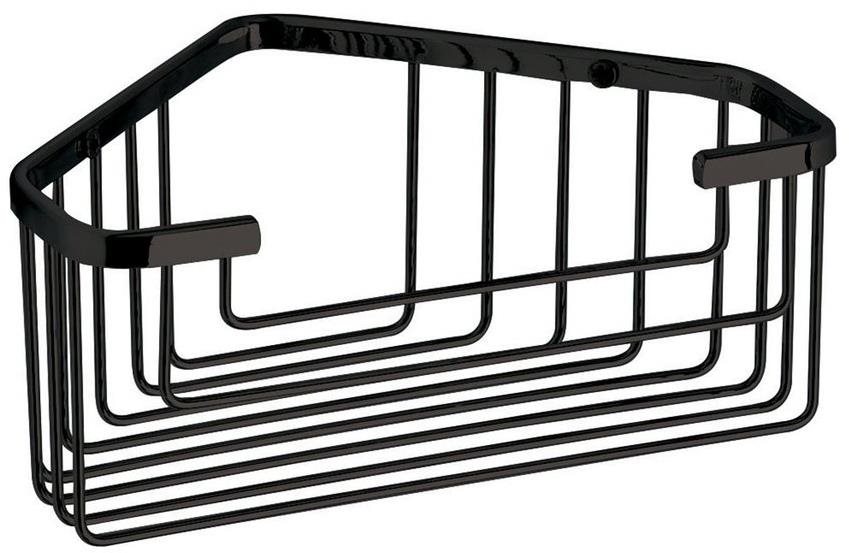 GEDY SMART rohová polica do sprchy, 200 × 80 × 151mm, čierna mat